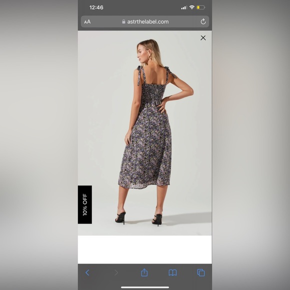 ASTR The Label MILKMAID TIE STRAP FLORAL MIDI DRESS Small - Picture 2 of 9